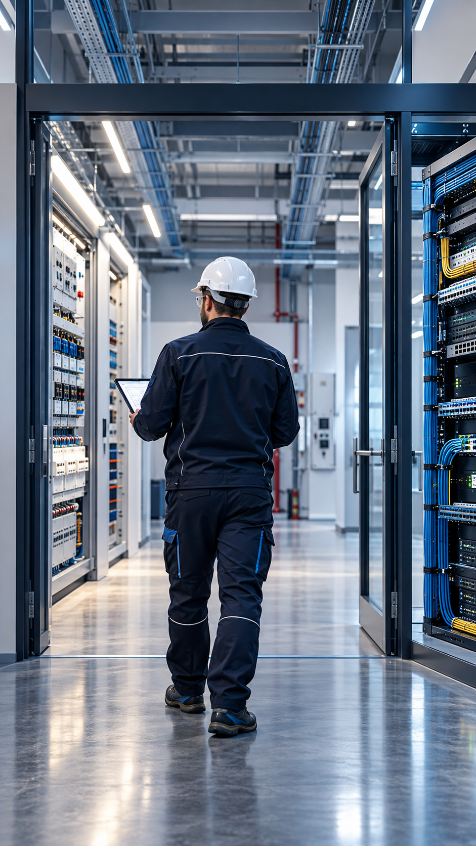 Tecnico tra impianti elettrici e rete dati